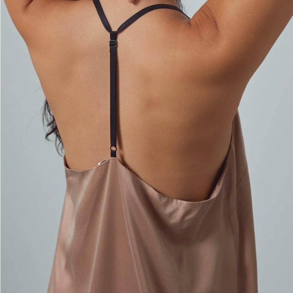 Lunya champagne tone washable silk slip dress sz XS
